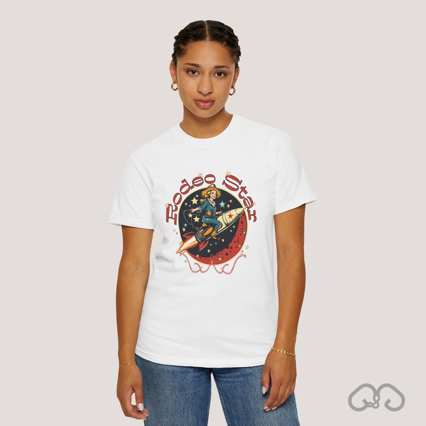 Rodeo Star Vintage T-Shirt - Americana 50's Kitch Alien Highway Route 66 Trendy 100% Cotton Stylish