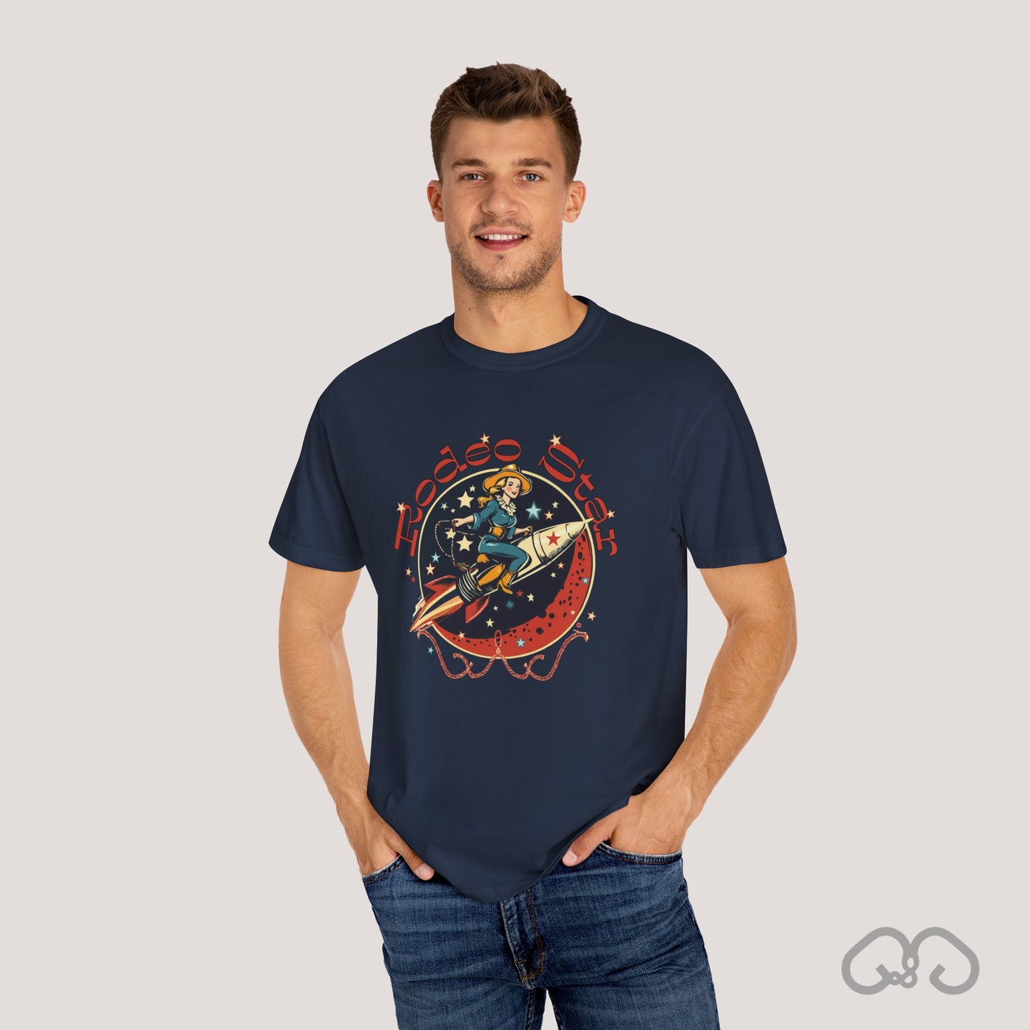 Rodeo Star Vintage T-Shirt - Americana 50's Kitch Alien Highway Route 66 Trendy 100% Cotton Stylish