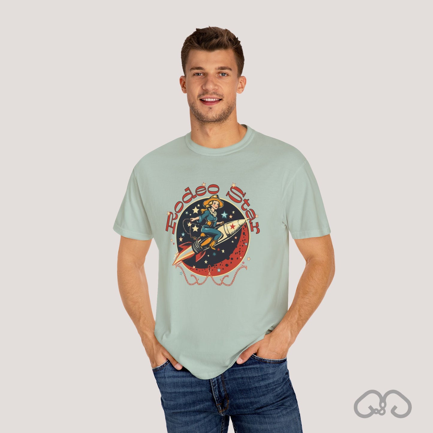 Rodeo Star Vintage T-Shirt - Americana 50's Kitch Alien Highway Route 66 Trendy 100% Cotton Stylish