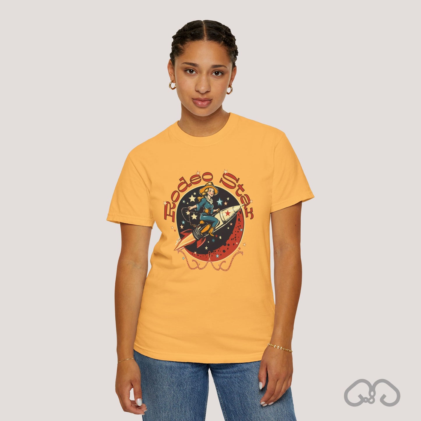 Rodeo Star Vintage T-Shirt - Americana 50's Kitch Alien Highway Route 66 Trendy 100% Cotton Stylish