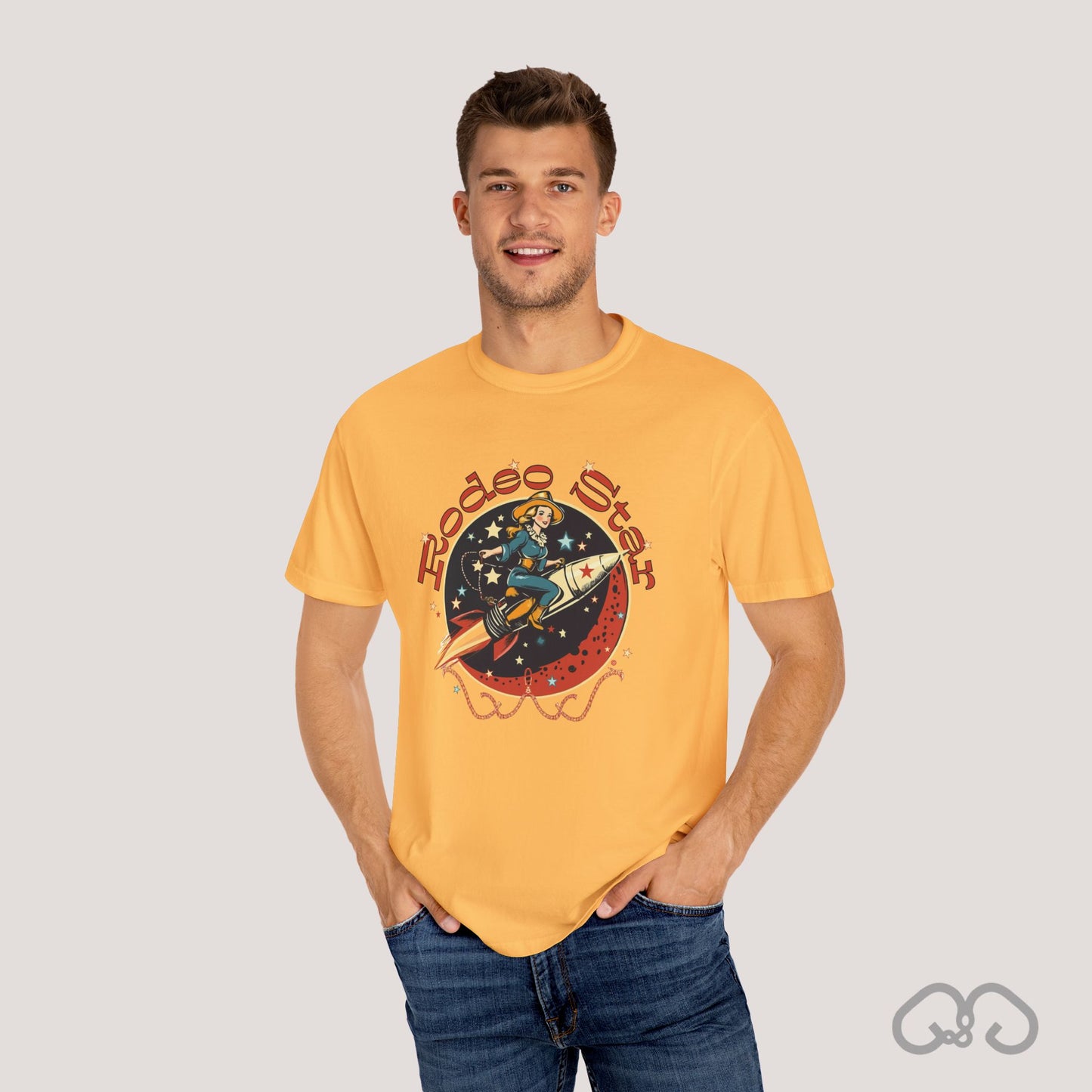 Rodeo Star Vintage T-Shirt - Americana 50's Kitch Alien Highway Route 66 Trendy 100% Cotton Stylish