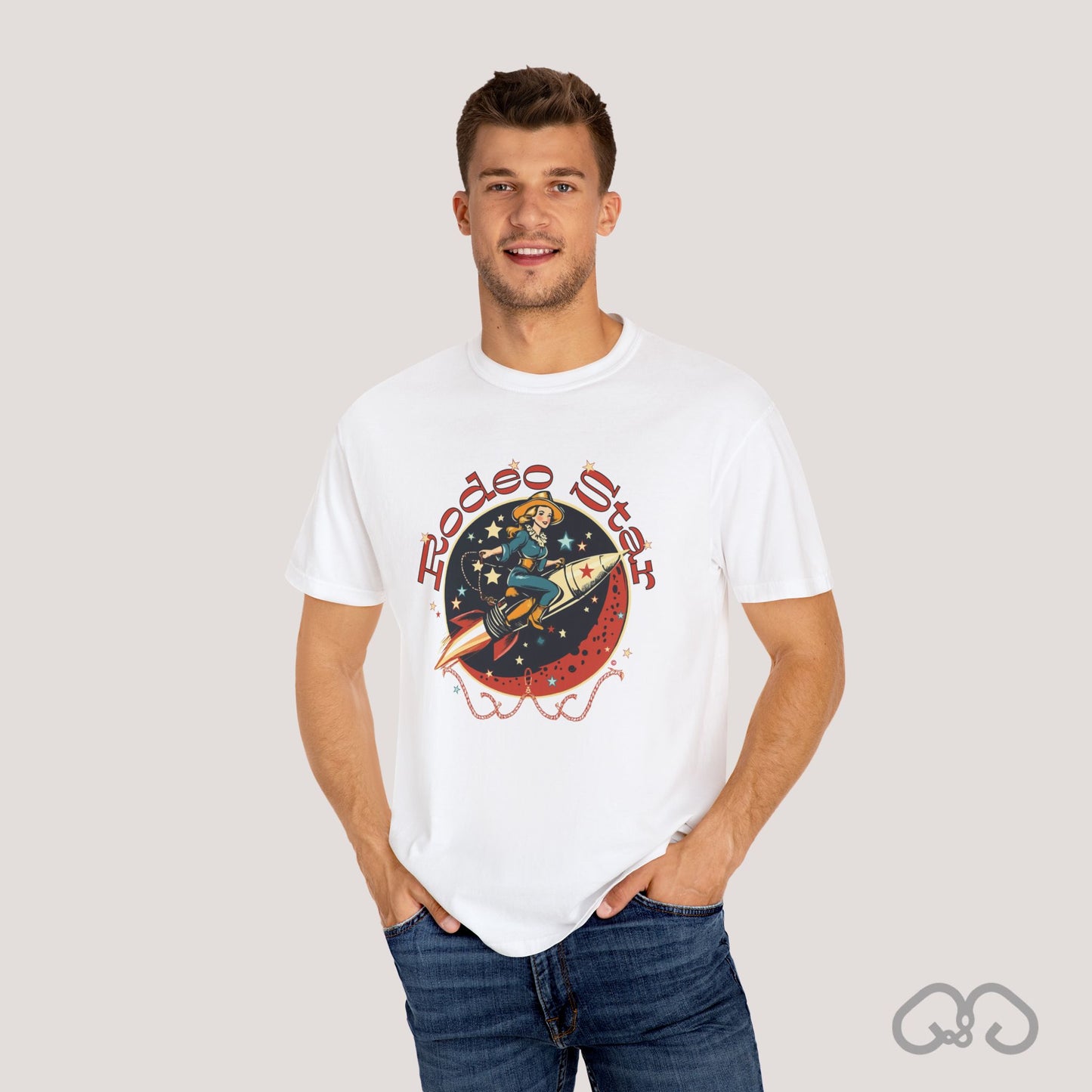 Rodeo Star Vintage T-Shirt - Americana 50's Kitch Alien Highway Route 66 Trendy 100% Cotton Stylish