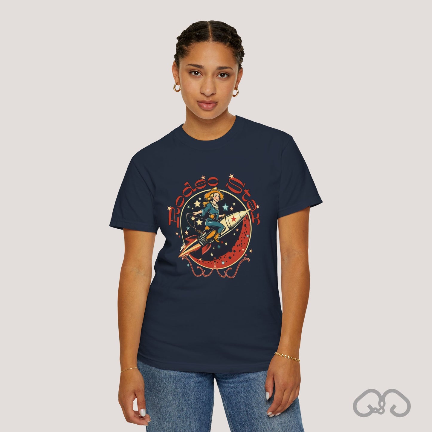 Rodeo Star Vintage T-Shirt - Americana 50's Kitch Alien Highway Route 66 Trendy 100% Cotton Stylish