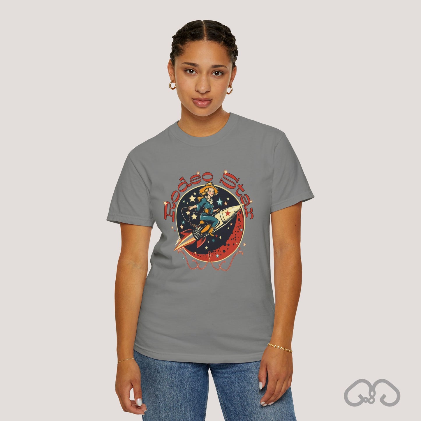 Rodeo Star Vintage T-Shirt - Americana 50's Kitch Alien Highway Route 66 Trendy 100% Cotton Stylish