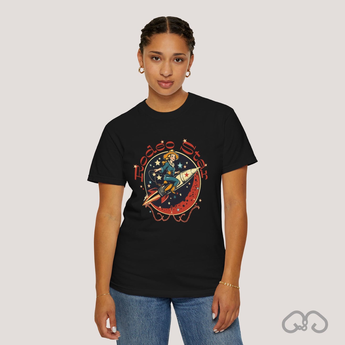 Rodeo Star Vintage T-Shirt - Americana 50's Kitch Alien Highway Route 66 Trendy 100% Cotton Stylish
