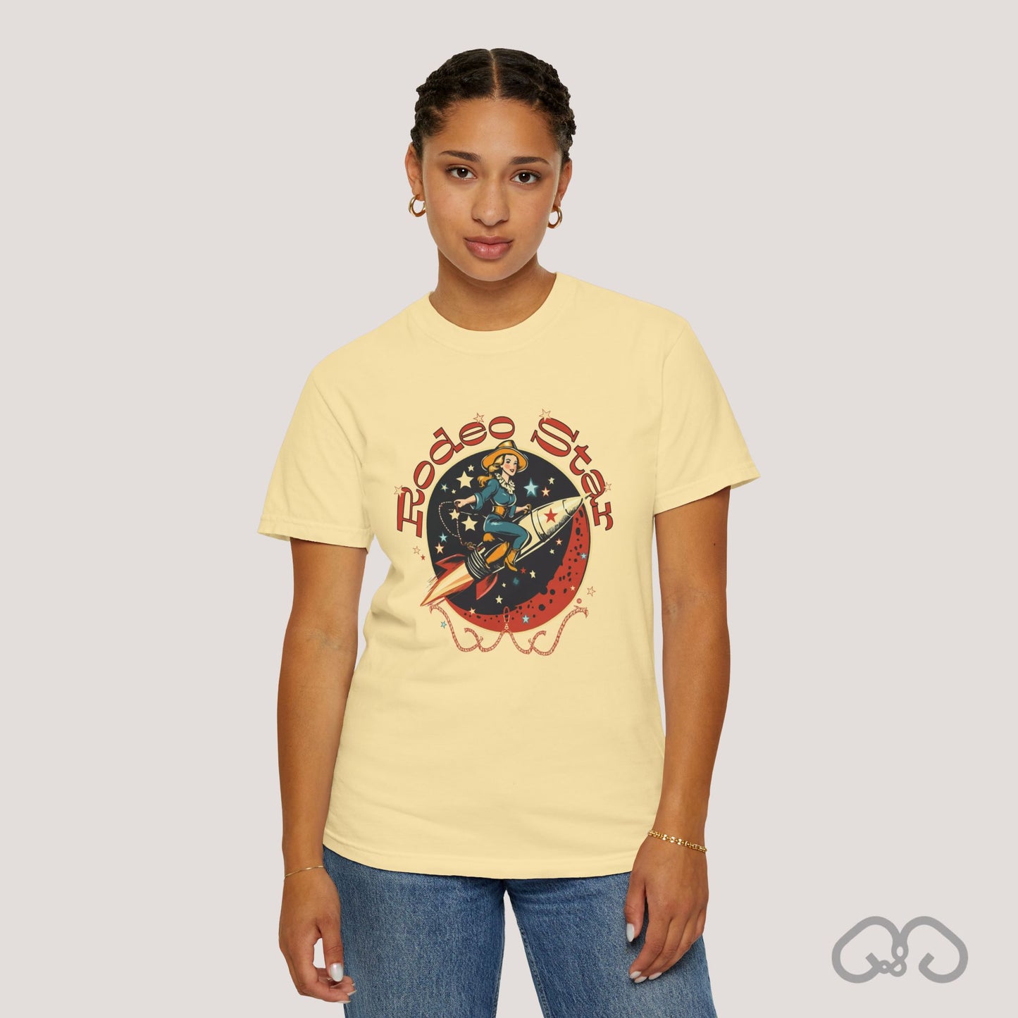 Rodeo Star Vintage T-Shirt - Americana 50's Kitch Alien Highway Route 66 Trendy 100% Cotton Stylish
