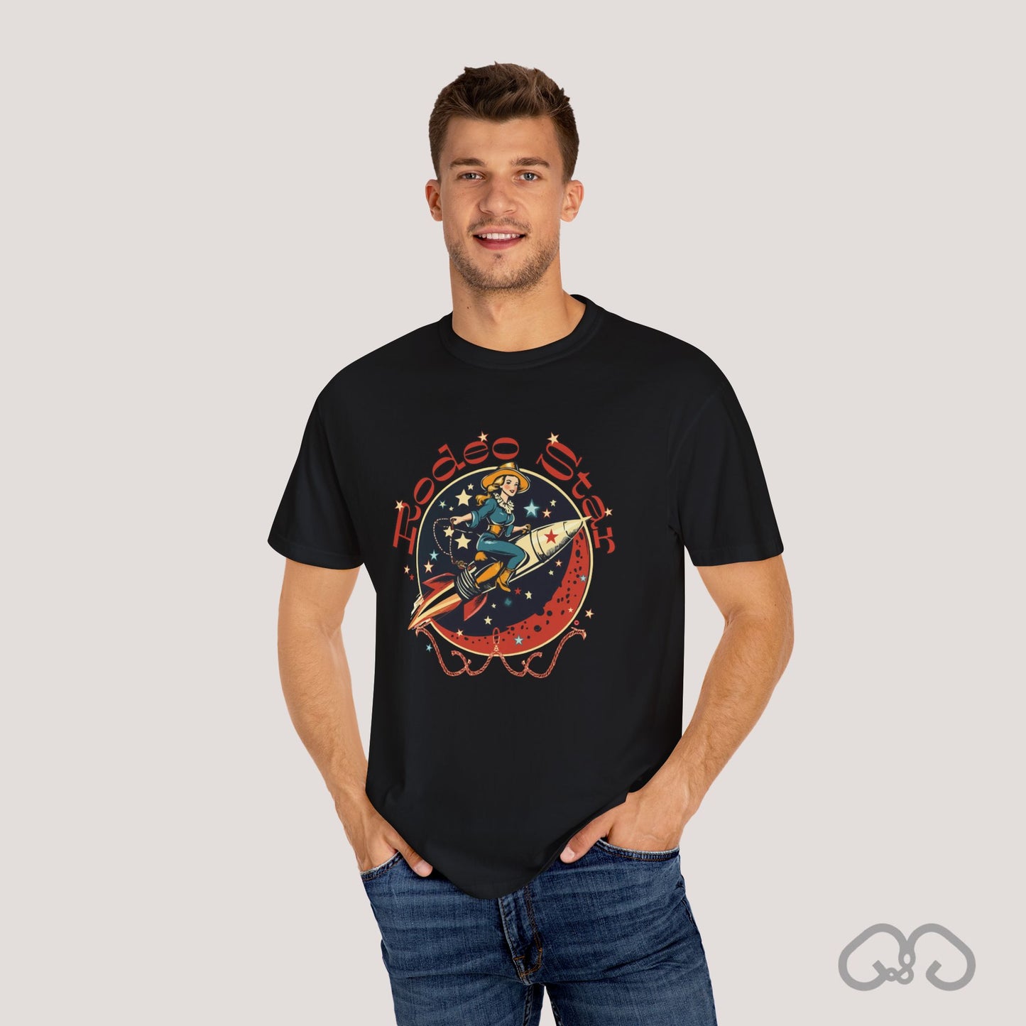 Rodeo Star Vintage T-Shirt - Americana 50's Kitch Alien Highway Route 66 Trendy 100% Cotton Stylish