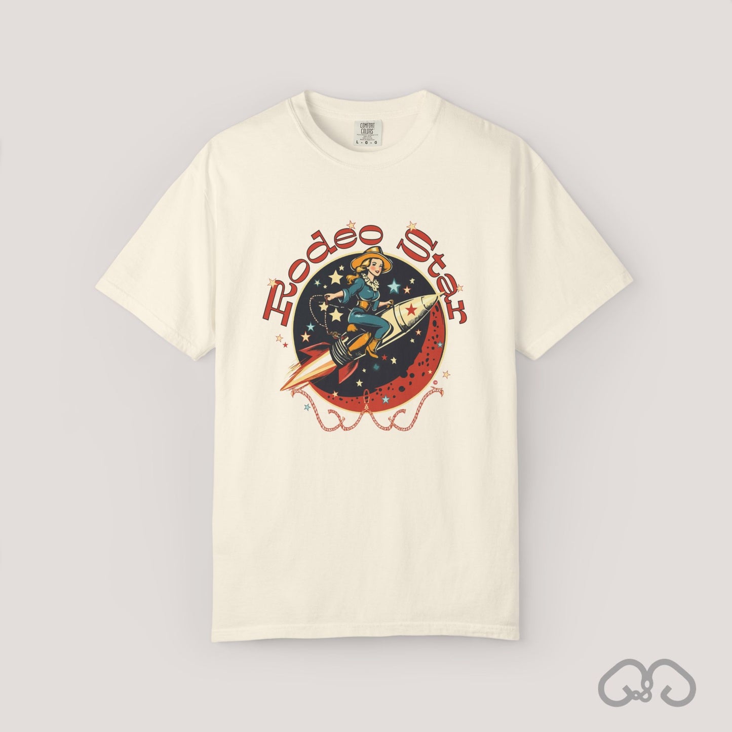 Rodeo Star Vintage T-Shirt - Americana 50's Kitch Alien Highway Route 66 Trendy 100% Cotton Stylish