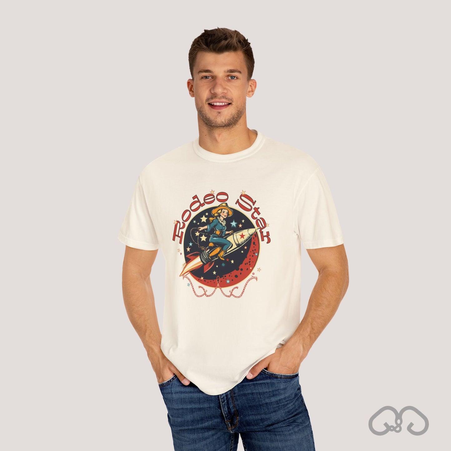 Rodeo Star Vintage T-Shirt - Americana 50's Kitch Alien Highway Route 66 Trendy 100% Cotton Stylish