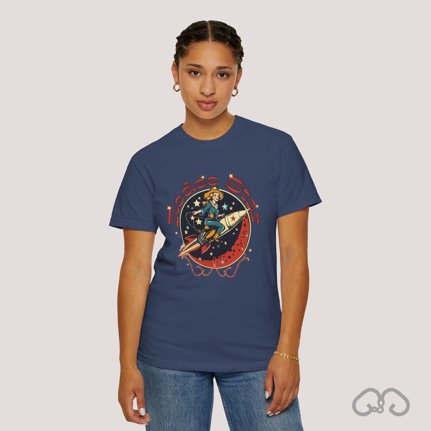 Rodeo Star Vintage T-Shirt - Americana 50's Kitch Alien Highway Route 66 Trendy 100% Cotton Stylish