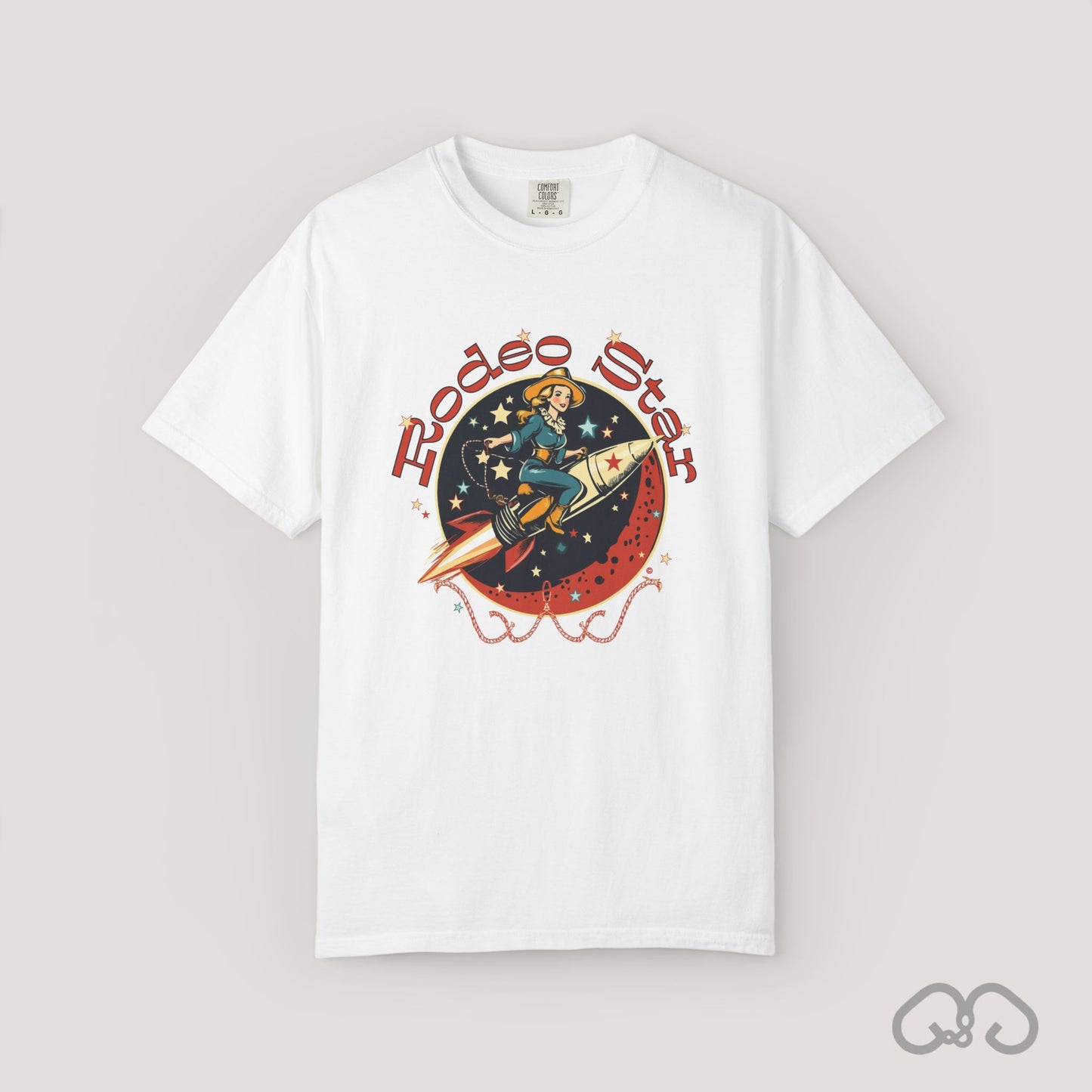 Rodeo Star Vintage T-Shirt - Americana 50's Kitch Alien Highway Route 66 Trendy 100% Cotton Stylish