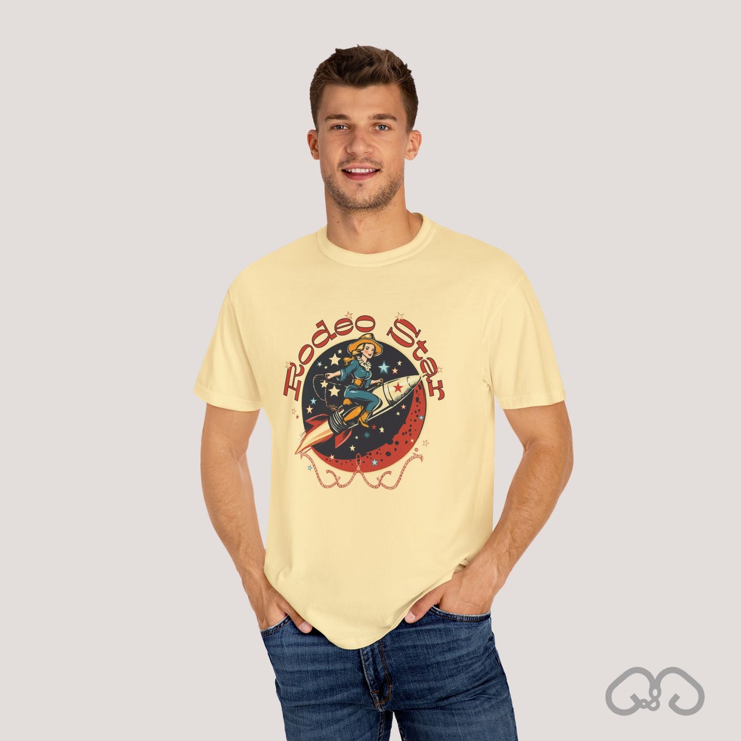 Rodeo Star Vintage T-Shirt - Americana 50's Kitch Alien Highway Route 66 Trendy 100% Cotton Stylish