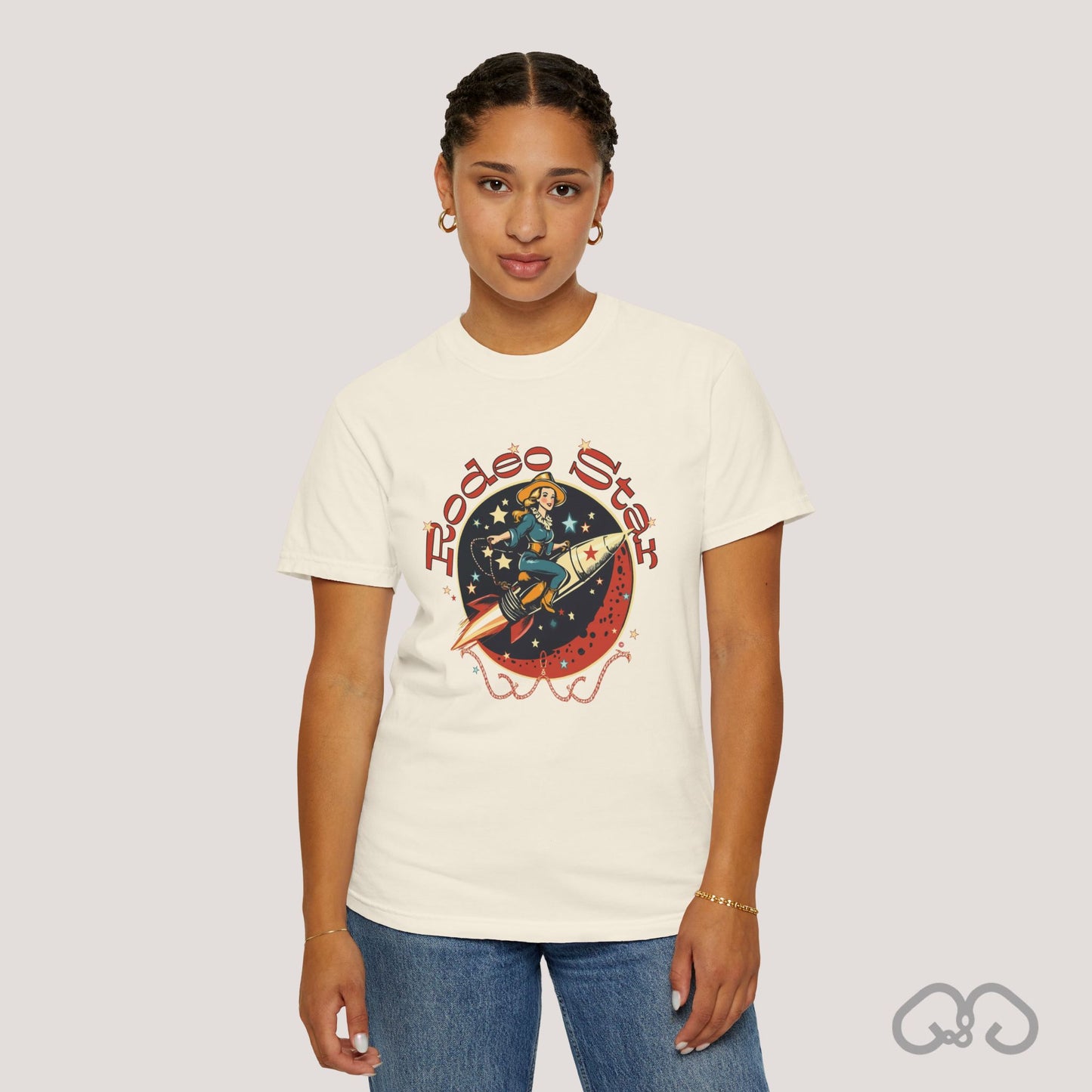 Rodeo Star Vintage T-Shirt - Americana 50's Kitch Alien Highway Route 66 Trendy 100% Cotton Stylish