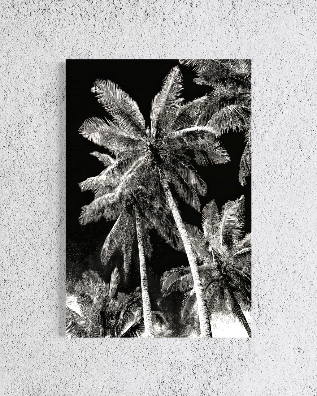 GG1200 - Black White Palm Tree Digital Art Print Modern Botanical Wall Art