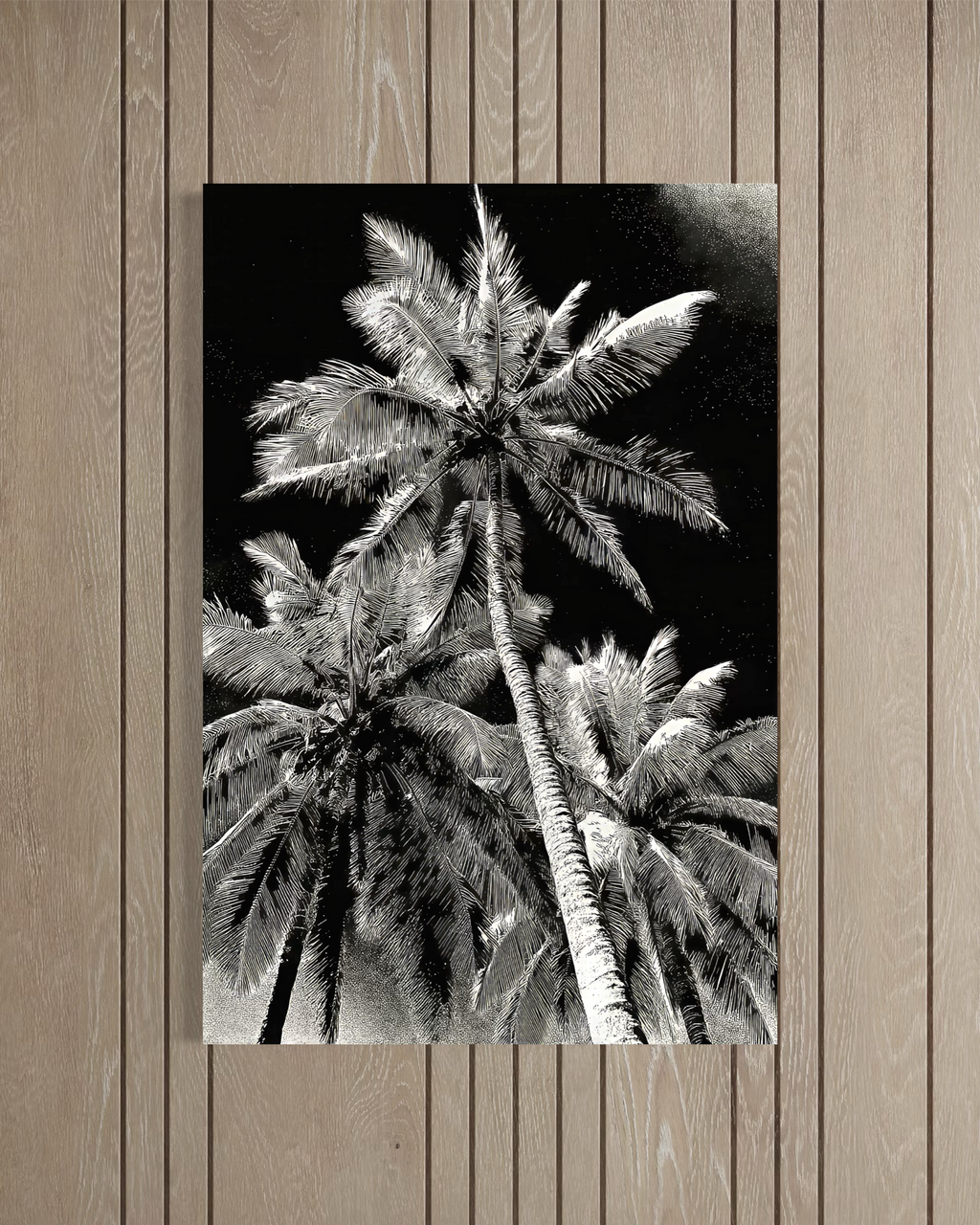 GG1203 - Palm Tree Black White Digital Art Modern Botanical Wall Print