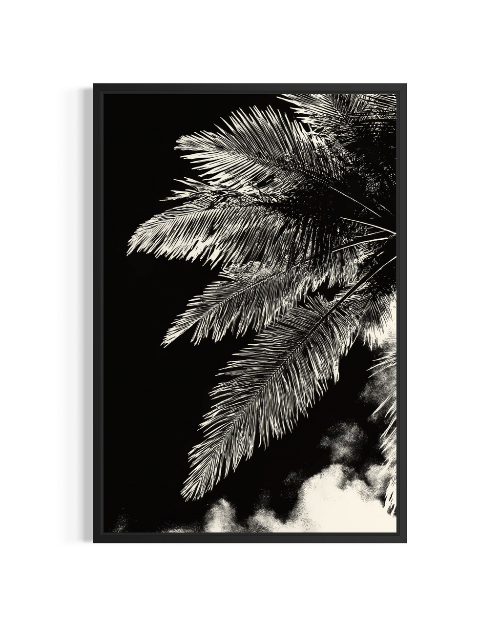 GG1204 - Black White Palm Botanical Digital Fine Art Modern Wall Print
