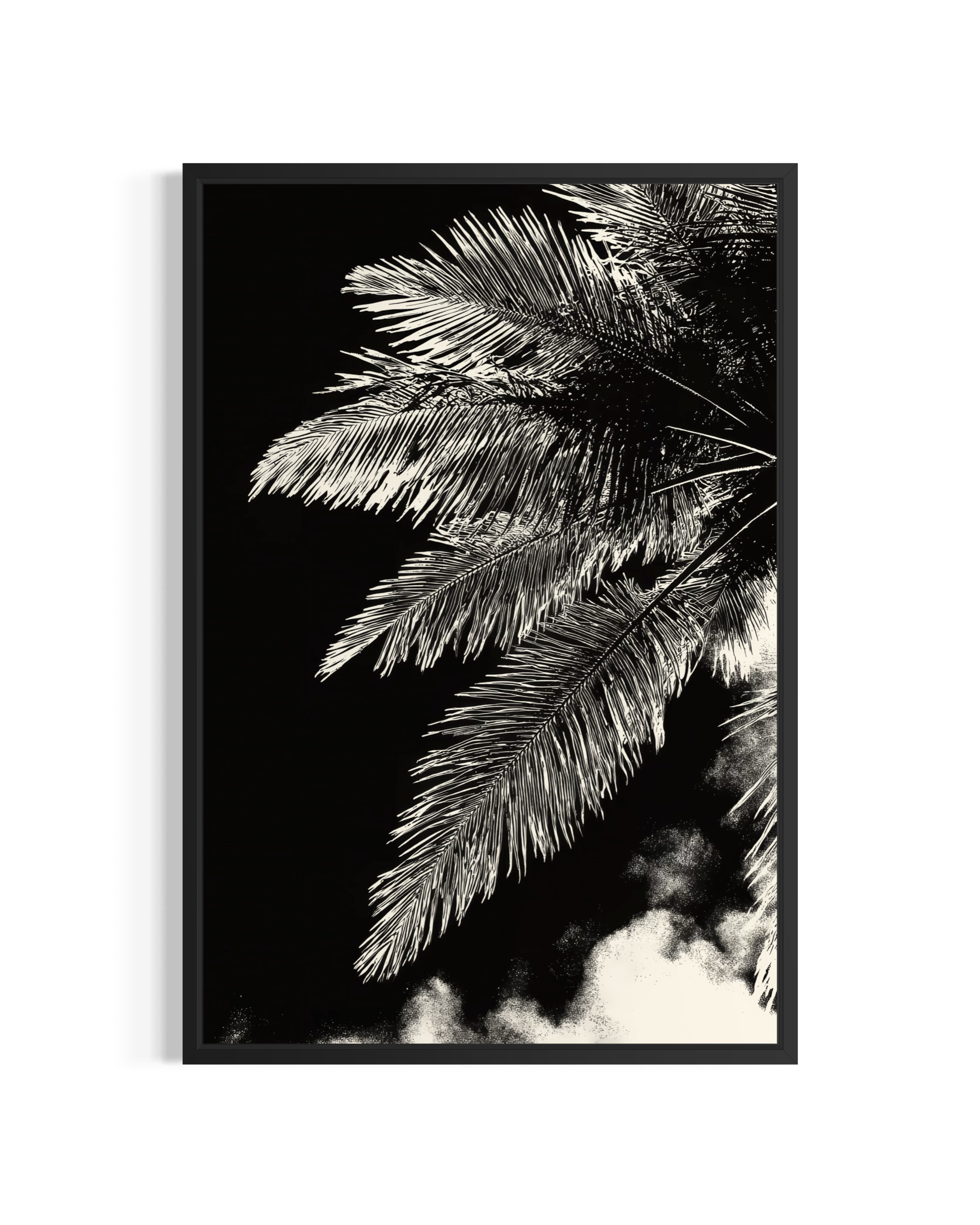 GG1204 - Black White Palm Botanical Digital Fine Art Modern Wall Print